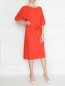 Платье из шерсти трикотажное с поясом Stefanel Cashmere  –  МодельОбщийВид