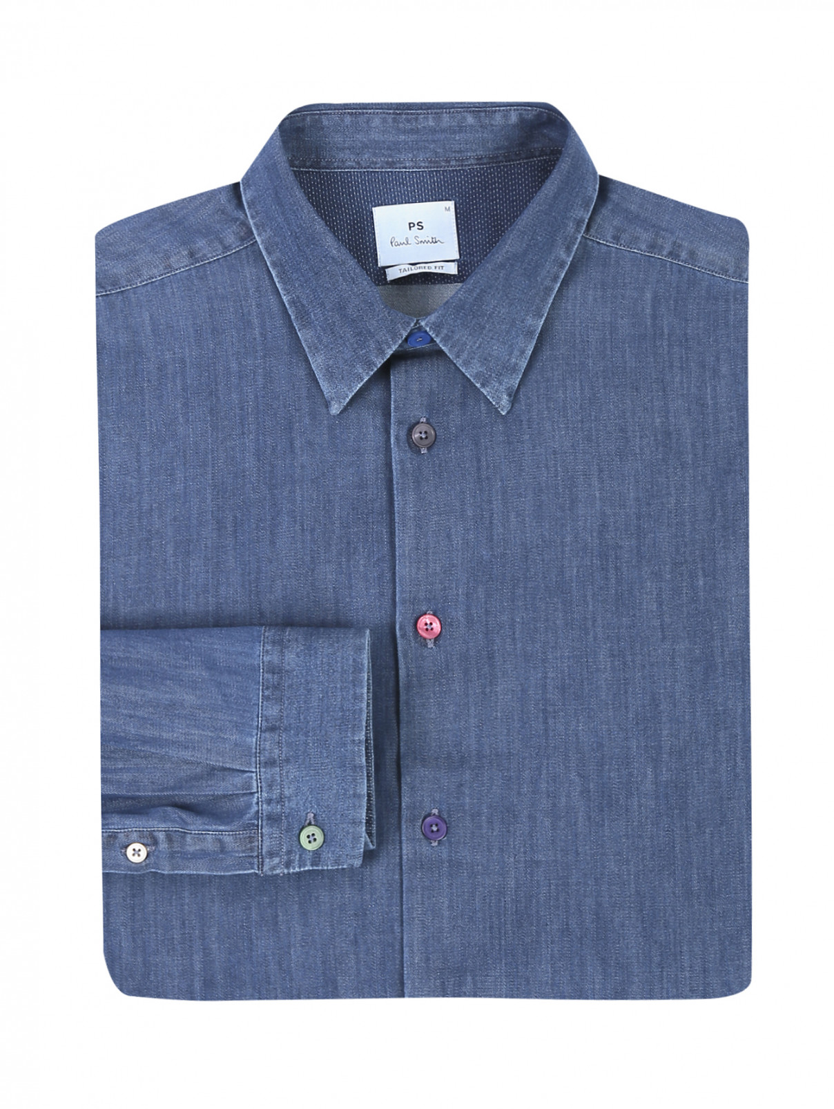Рубашка из хлопка Paul Smith  –  Общий вид  – Цвет:  Синий