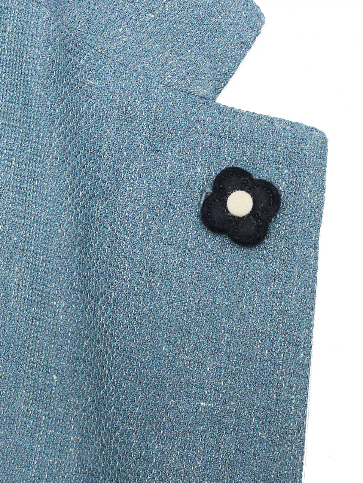 Пиджак из льна и хлопка с карманами LARDINI  –  Деталь1  – Цвет:  Синий