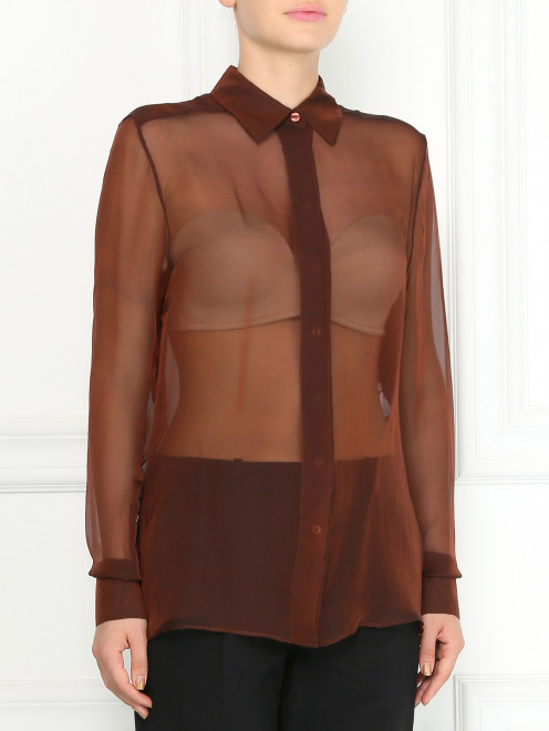 Блуза из прозрачного шелка  Jean Paul Gaultier - Модель Верх-Низ
