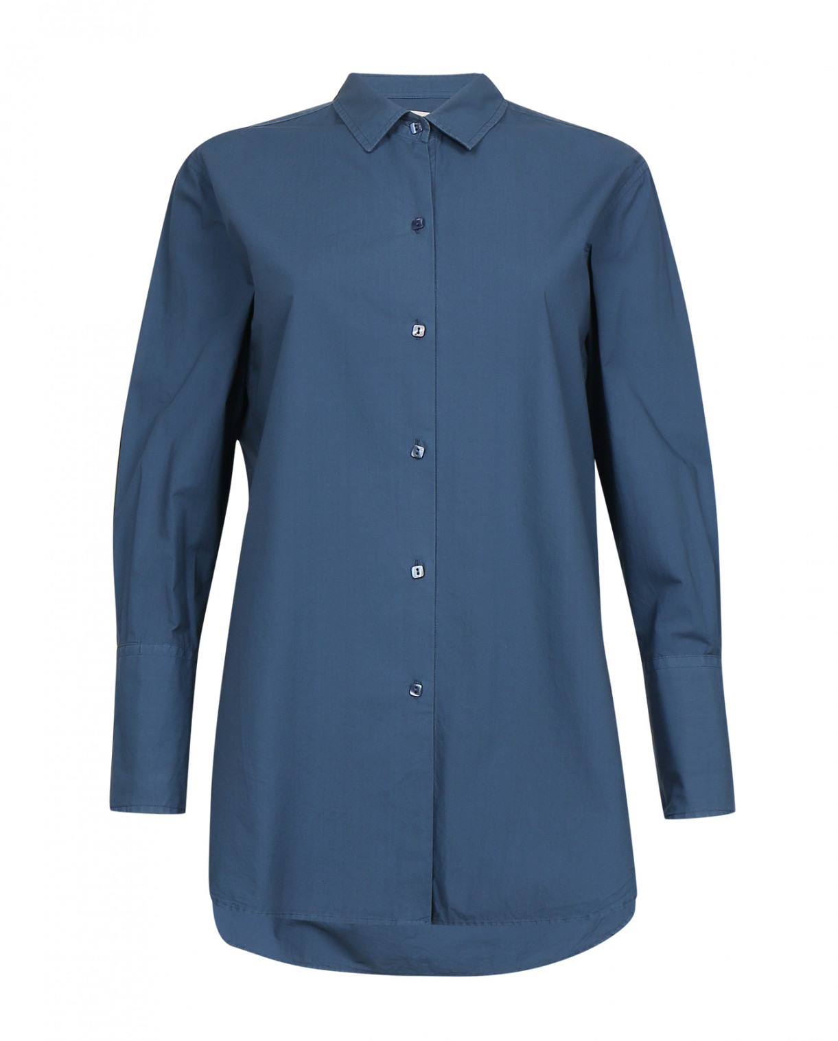 Удлиненная рубашка из хлопка Merсi  –  Общий вид  – Цвет:  Синий