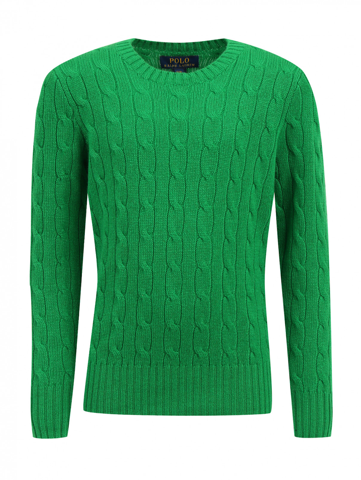 Джемпер из кашемира фактурной вязки Ralph Lauren  –  Общий вид  – Цвет:  Зеленый