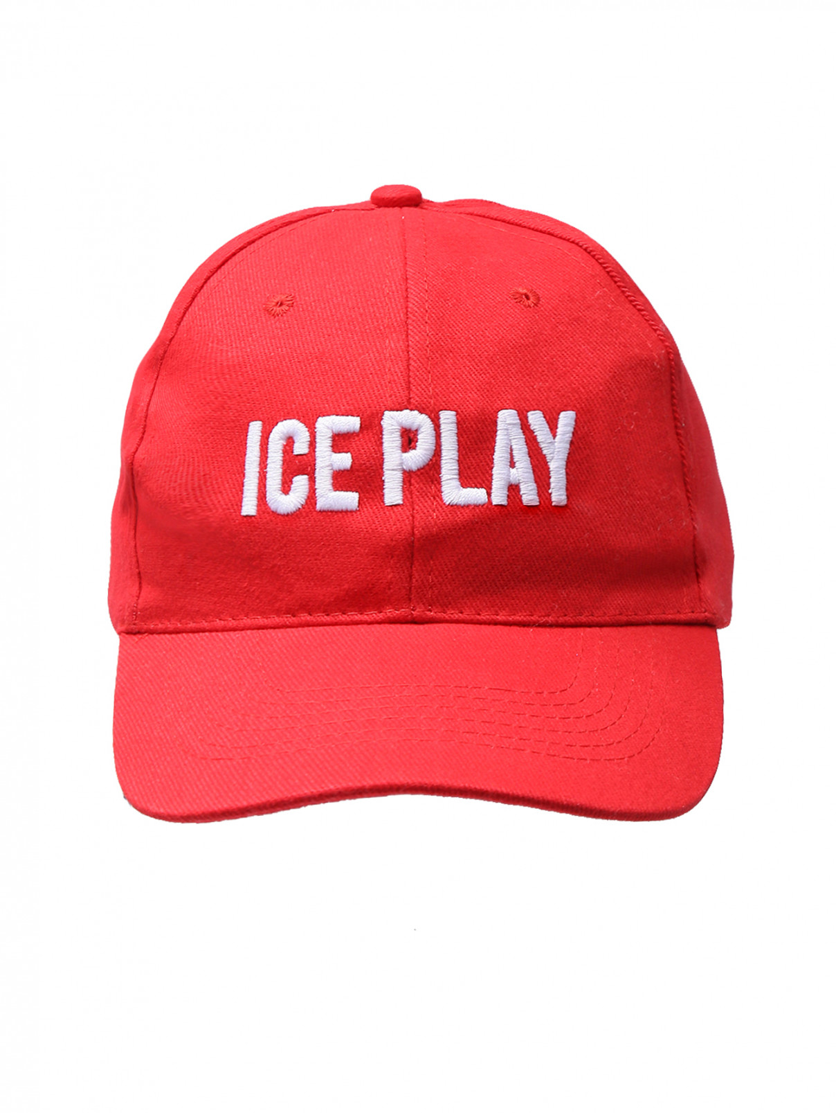 Бейсболка с вышивкой Ice Play  –  Общий вид  – Цвет:  Красный