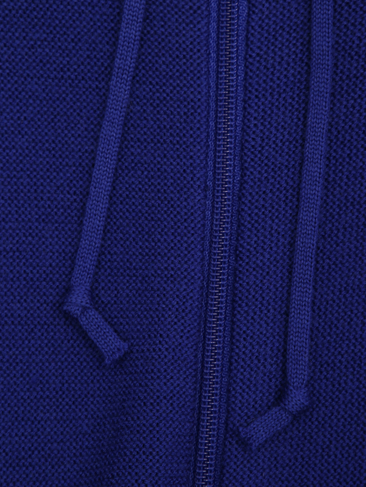 Трикотажная толстовка на молнии с капюшоном Marina Rinaldi  –  Деталь1  – Цвет:  Синий