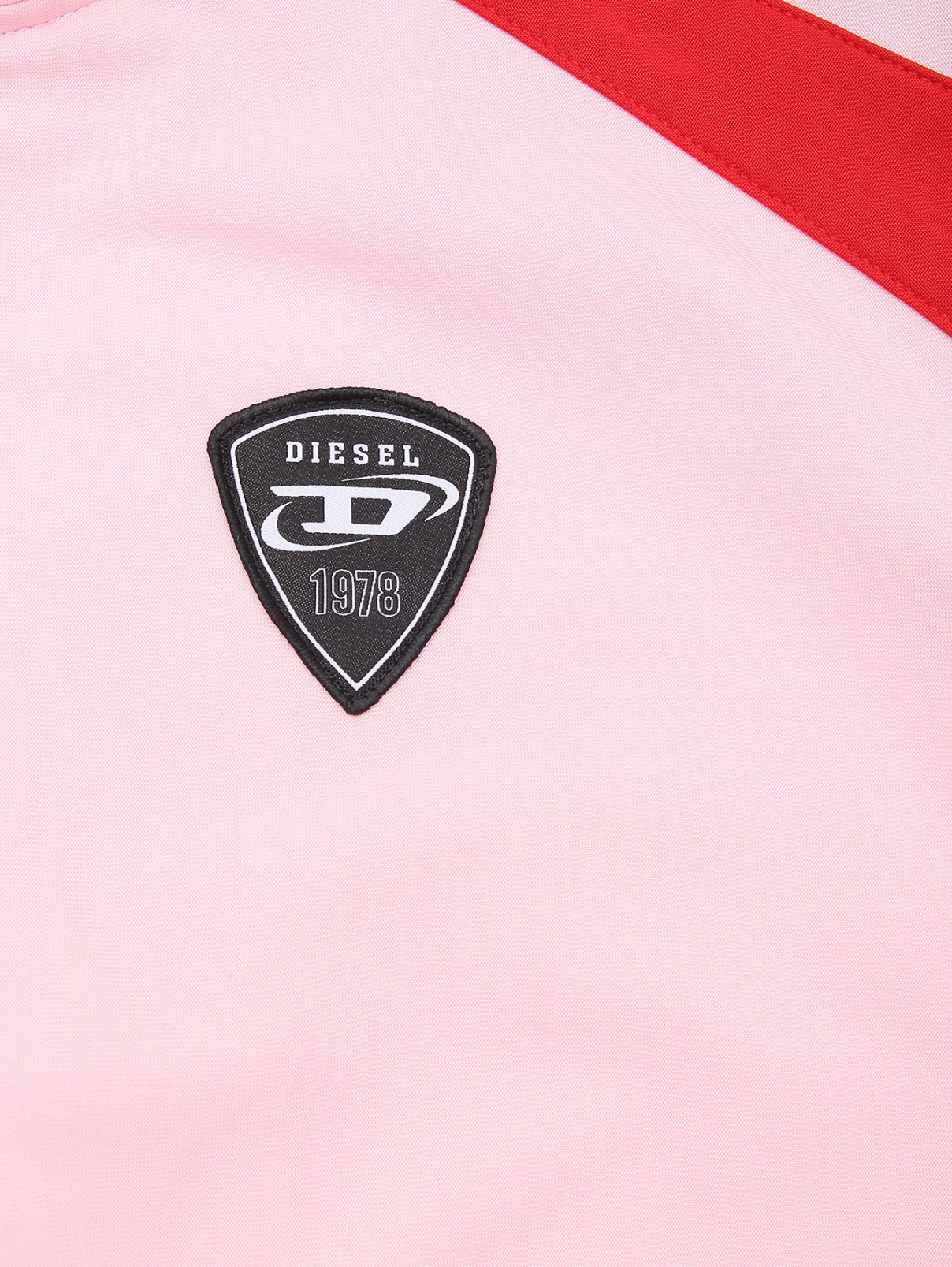 Толстовка декорированная контрастными лампасами с логотипом Diesel  –  Деталь1  – Цвет:  Розовый