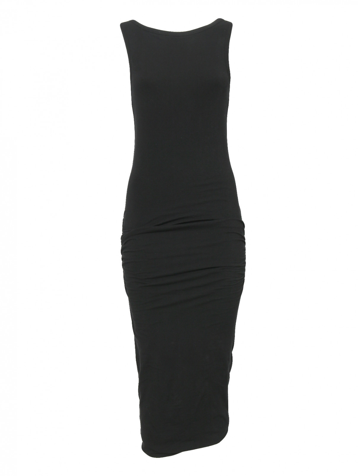 Трикотажное платье из хлопка без рукавов James Perse  –  Общий вид  – Цвет:  Черный
