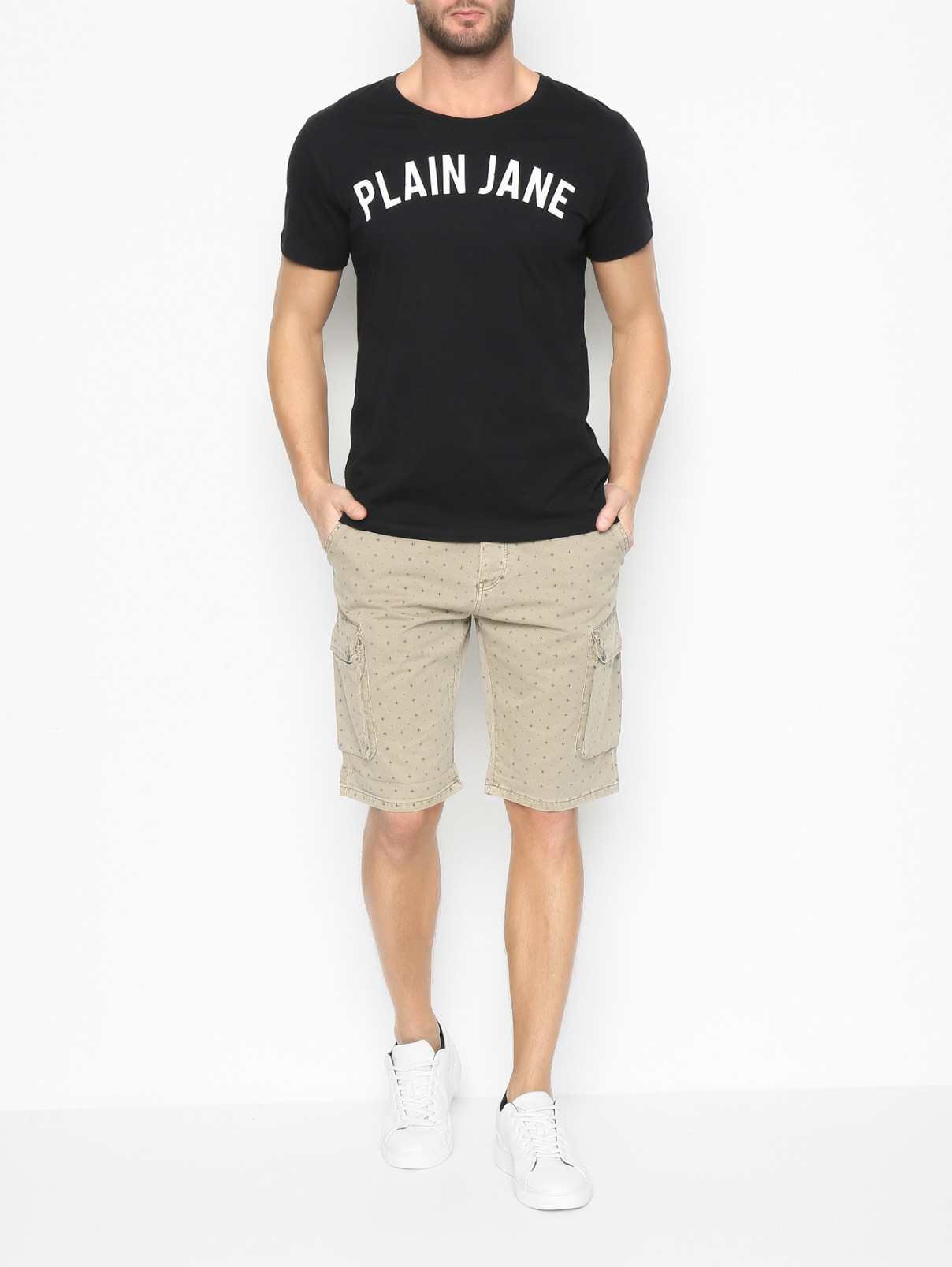 Футболка из хлопка с логотипом Plain Jane Homme  –  МодельОбщийВид