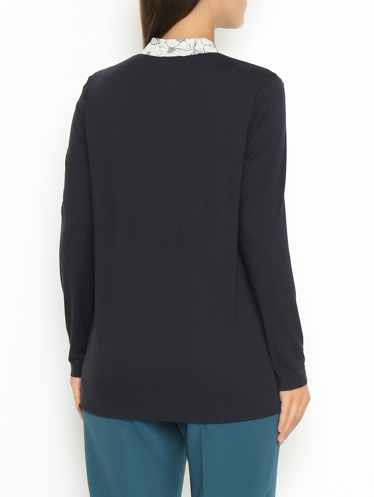 Блуза с узором и V-образным вырезом Persona by Marina Rinaldi  –  МодельВерхНиз1  – Цвет:  Мультиколор