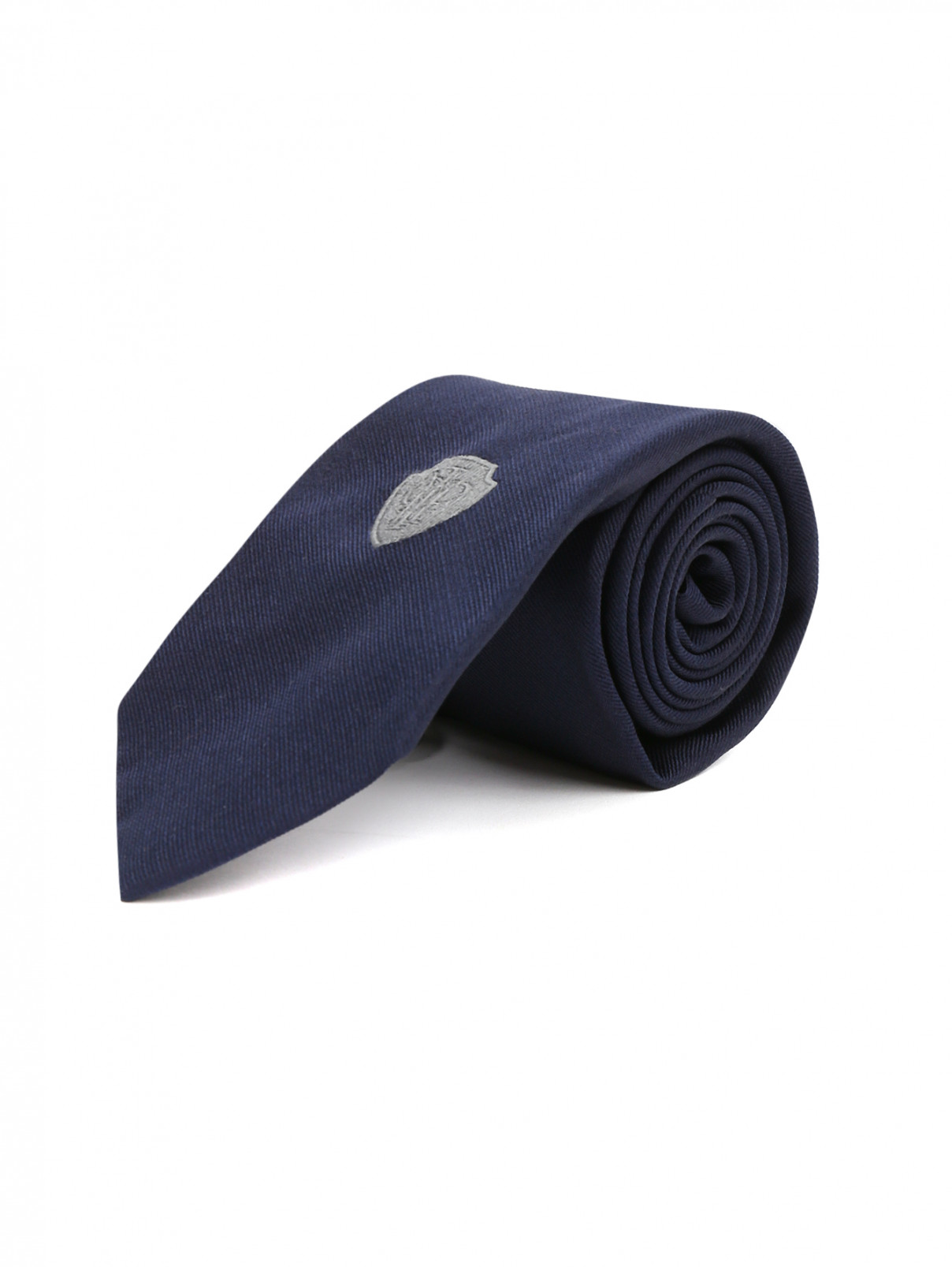 Галстук из шелка с вышивкой I Pinco Pallino  –  Общий вид  – Цвет:  Синий