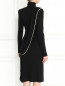 Трикотажное платье-миди с драпировкой, декорированное бусинами Jean Paul Gaultier  –  Модель Верх-Низ1