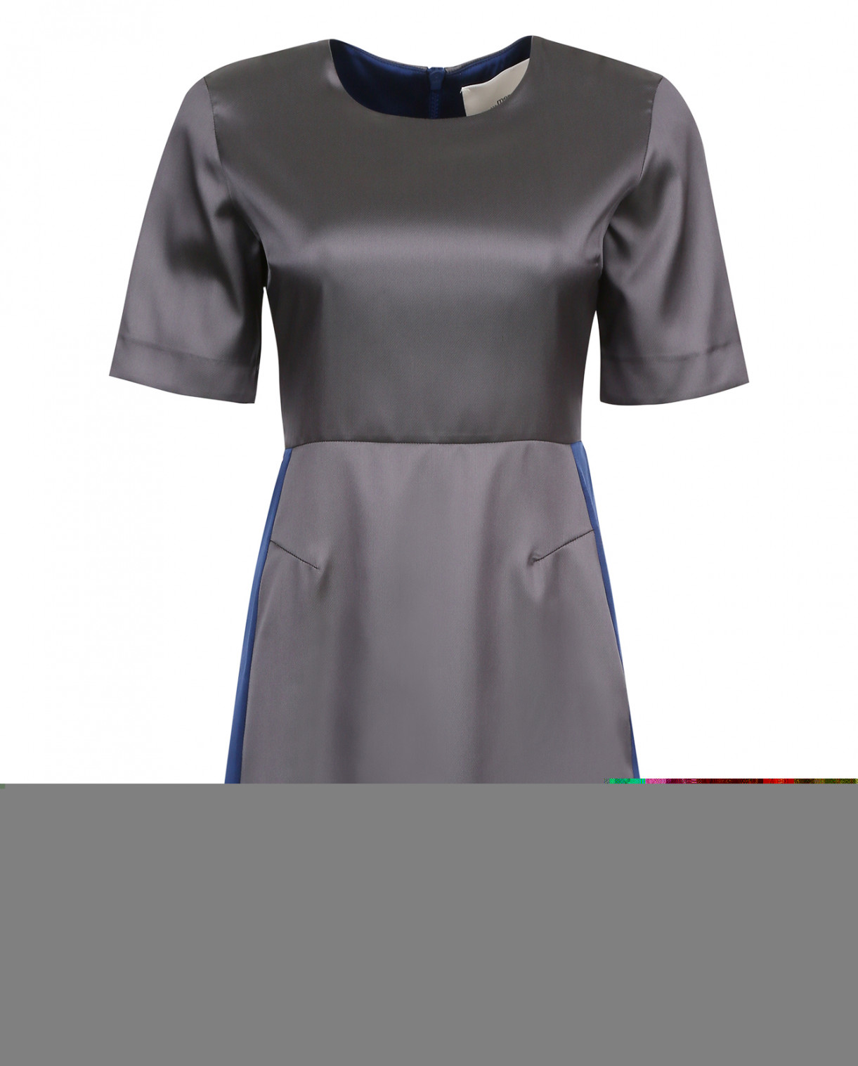 Мини-платье с молнией на спине Merсi  –  Общий вид  – Цвет:  Серый