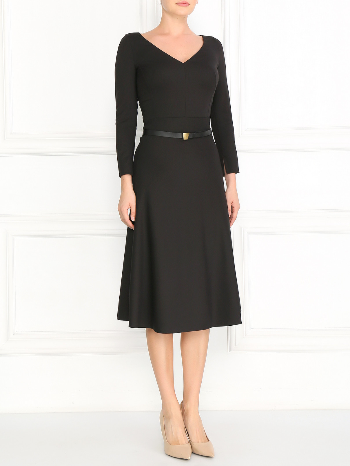 Платье-футляр из шерсти Akris  –  Модель Общий вид  – Цвет:  Черный