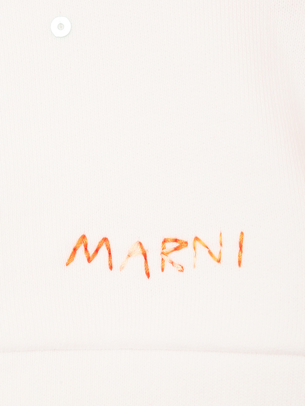 Свитшот из хлопка с пайетками Marni  –  Деталь  – Цвет:  Оранжевый