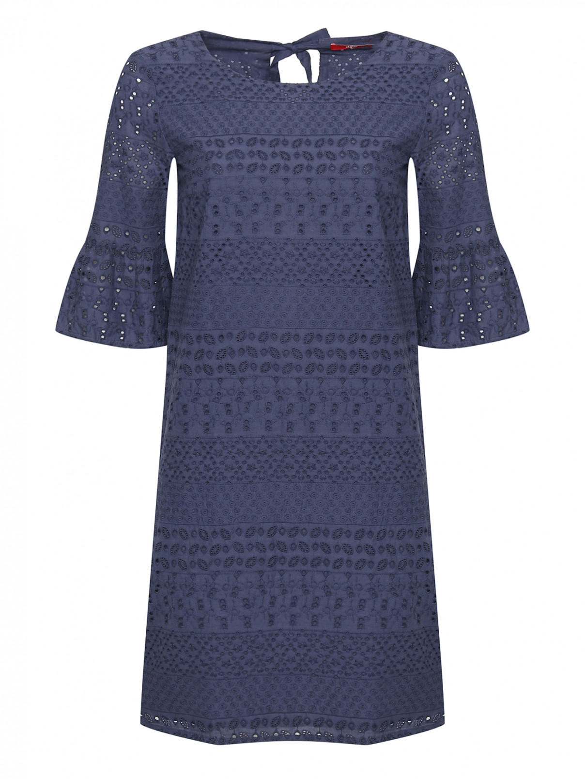 Платье из хлопка с вышивкой S.Oliver  –  Общий вид  – Цвет:  Синий