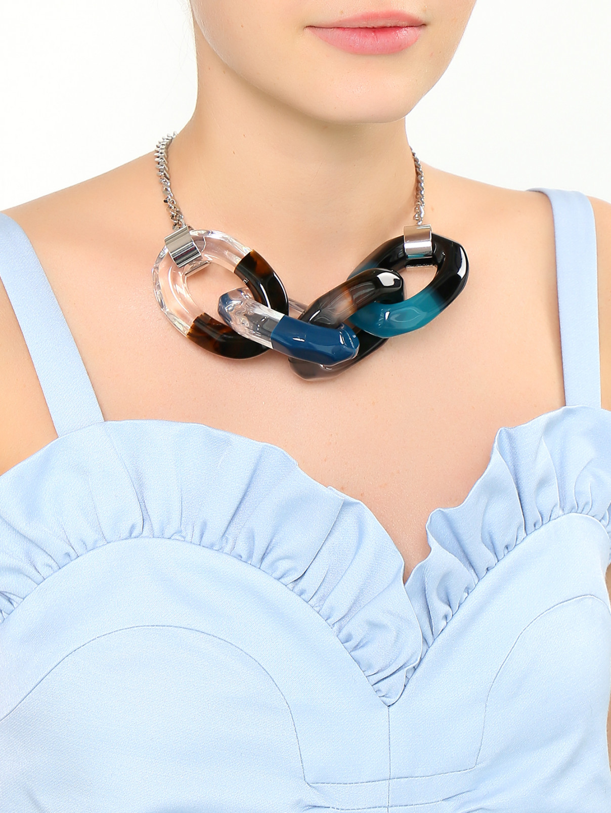 Ожерелье со звеньями Sportmax  –  Модель Общий вид  – Цвет:  Синий