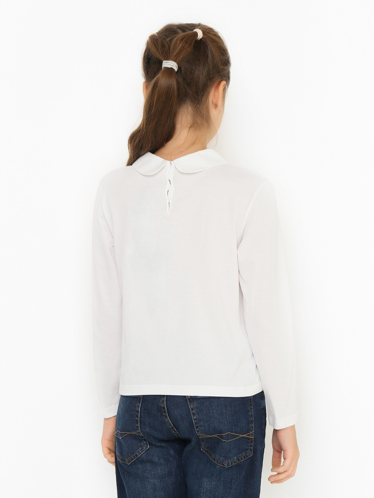 Трикотажная блуза с отложным воротником Dolce & Gabbana  –  МодельВерхНиз1  – Цвет:  Белый