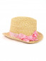 Шляпка-трилби из соломы с декором MiMiSol  –  Общий вид
