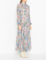 Платье из шелка с поясом Saloni  –  МодельВерхНиз