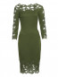 Платье из шерсти, шелка и кашемира с кружевом Ermanno Scervino  –  Общий вид