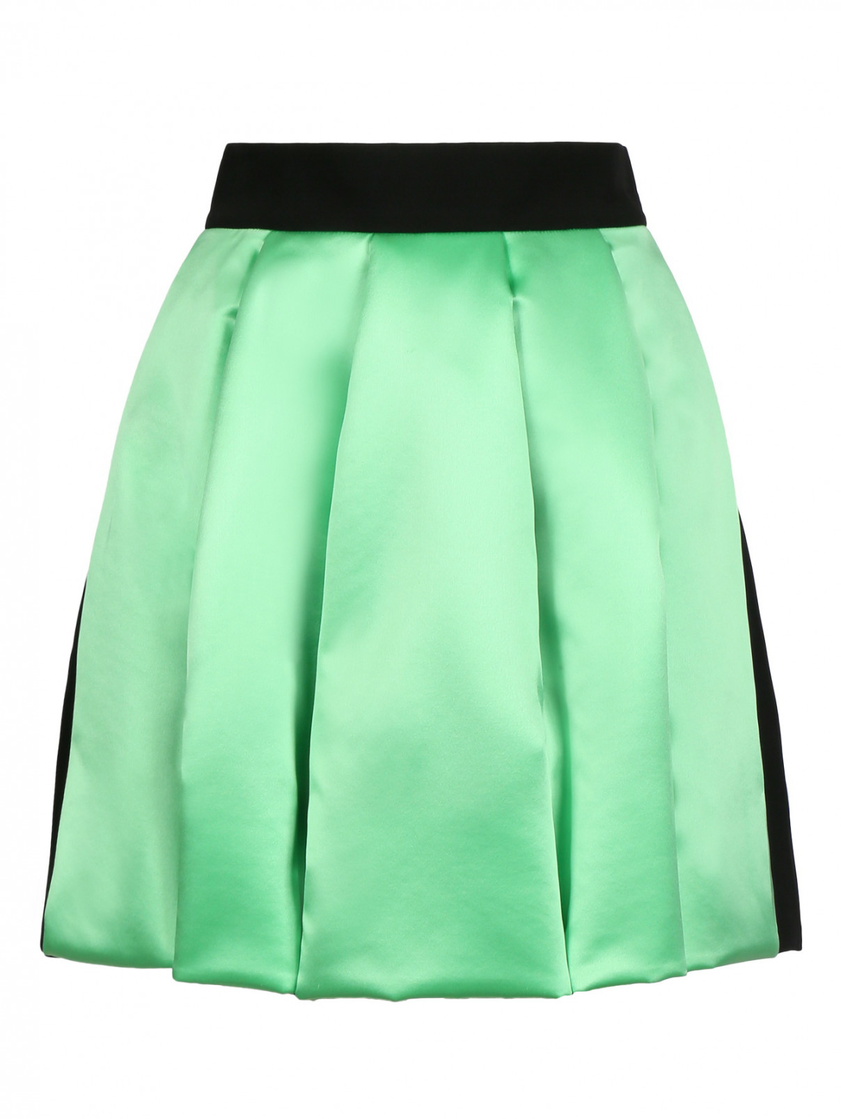 Шелковая юбка с боковыми карманами Fausto Puglisi  –  Общий вид  – Цвет:  Зеленый