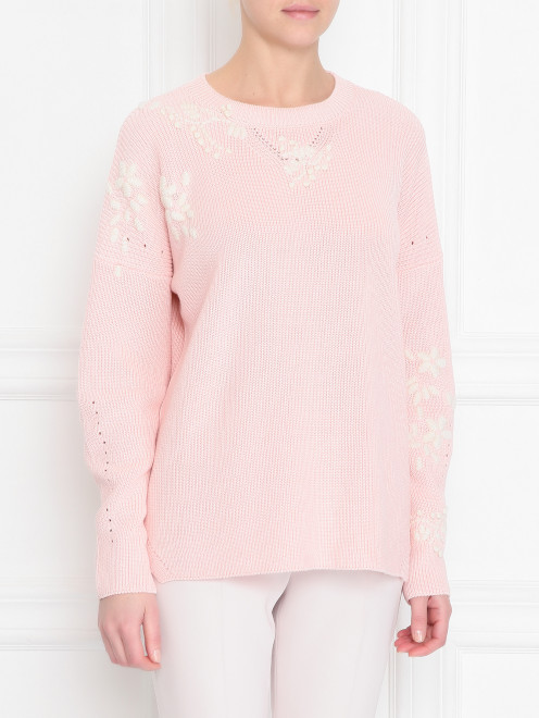 Джемпер из хлопка с вышивкой Ermanno Scervino - МодельВерхНиз