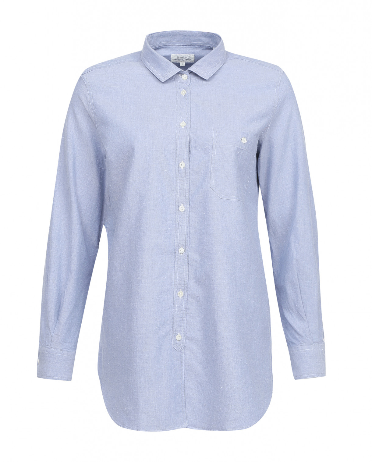 Рубашка свободного фасона из хлопка Hartford  –  Общий вид  – Цвет:  Синий