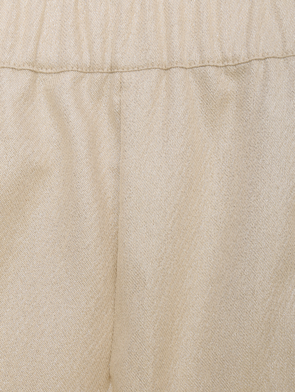 Брюки из хлопка с металлизированной нитью Marina Rinaldi  –  Деталь  – Цвет:  Белый