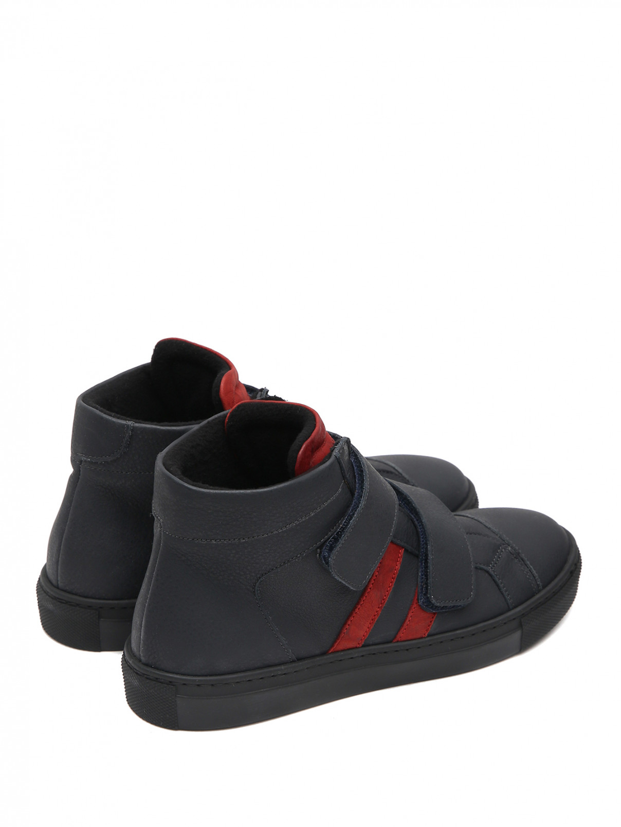 Кожаные ботинки на липучке Zecchino d`Oro  –  Обтравка2  – Цвет:  Черный
