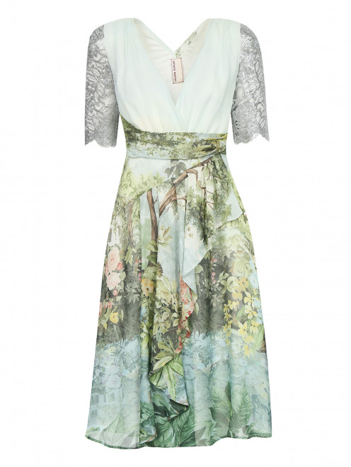 Платье-миди с узором и декоративной отделкой из кружева Antonio Marras - Общий вид