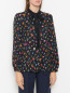 Блузка с цветочным узором и бантом Max&Co  –  МодельВерхНиз