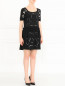 Платье из шелка с декоративной вышивкой и боковыми карманами Love Moschino  –  Модель Общий вид