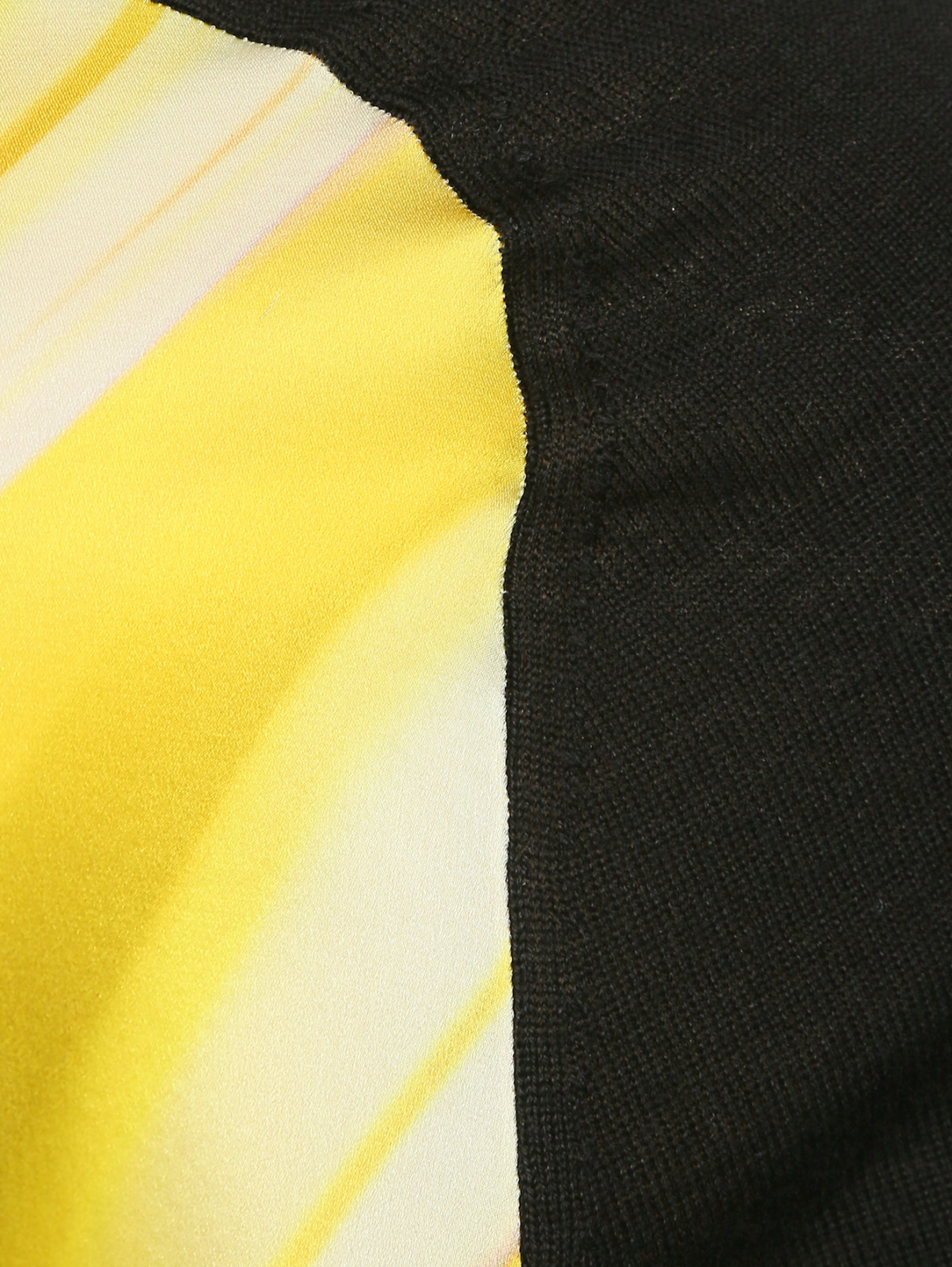 Удлиненный джемпер из шерсти ишелка с узором Marina Rinaldi  –  Деталь1  – Цвет:  Желтый