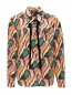 Блуза из шелка свободного кроя с узором Rochas  –  Общий вид