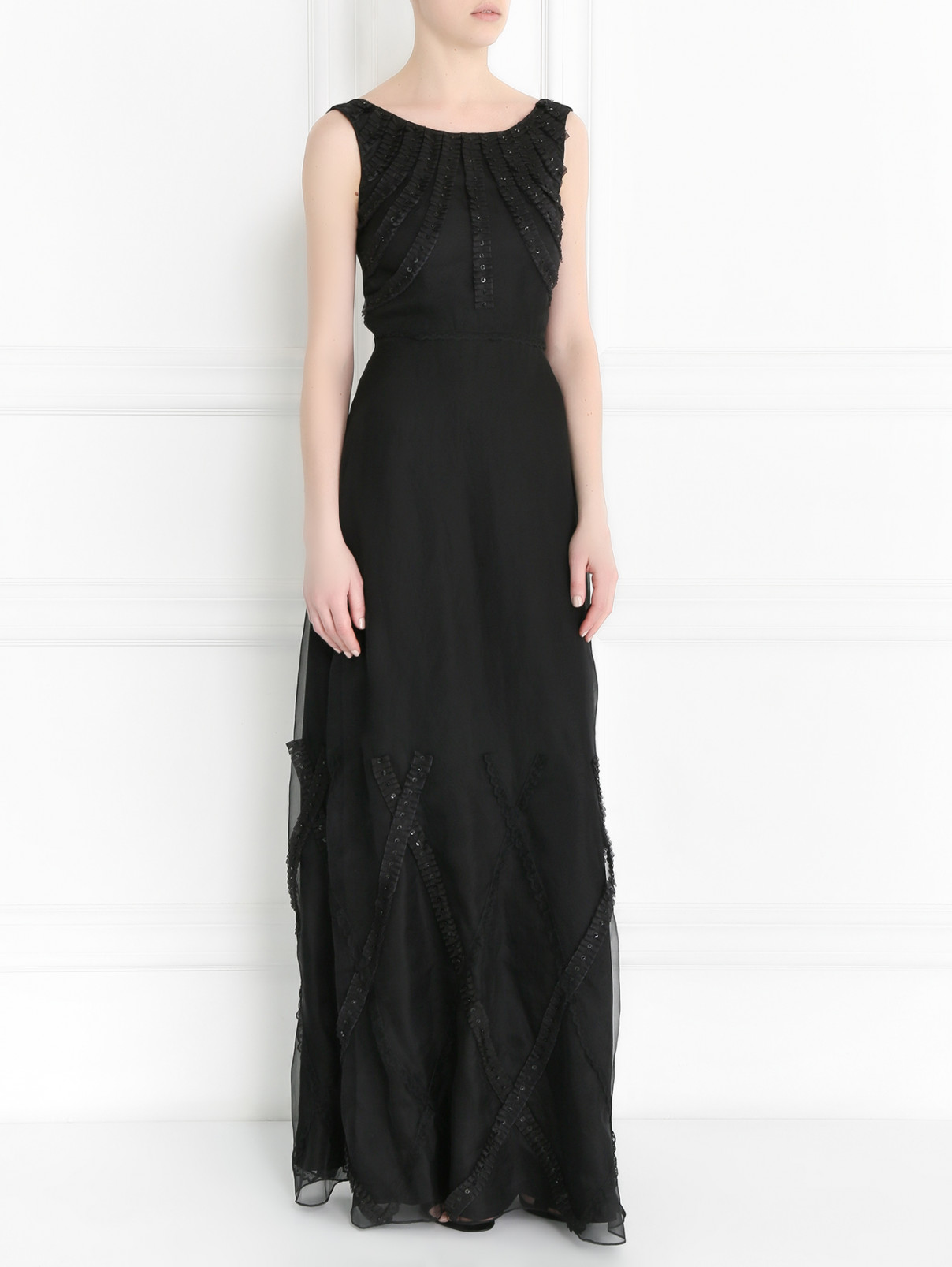 Платье-макси из шелка с декором Moschino Cheap&Chic  –  Модель Общий вид
