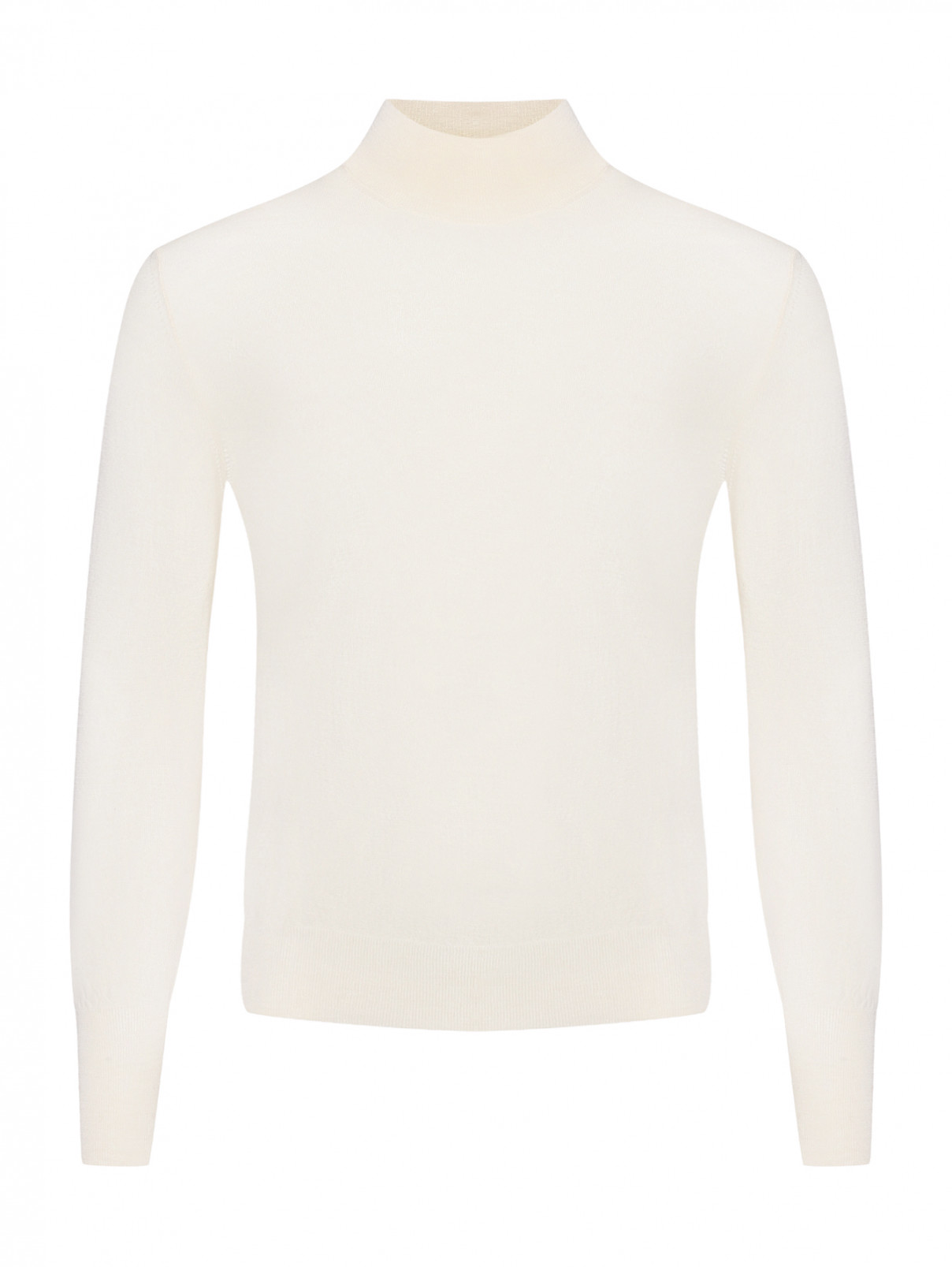 Однотонный джемпер из шерсти PT Torino  –  Общий вид  – Цвет:  Белый