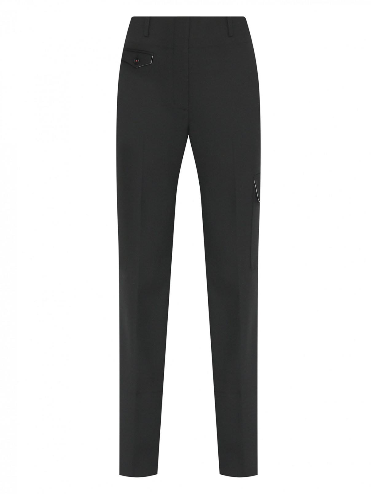 Однотонные брюки прямого кроя Helmut Lang  –  Общий вид  – Цвет:  Черный