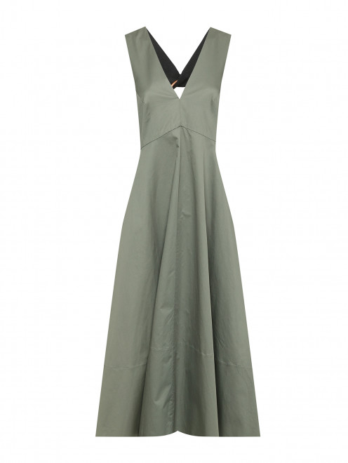 Платье однотонное из хлопка с карманами TIBI - Общий вид