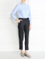 Укороченные брюки из шерсти с узором "полоска" Ma' ry' ya  –  Модель Общий вид