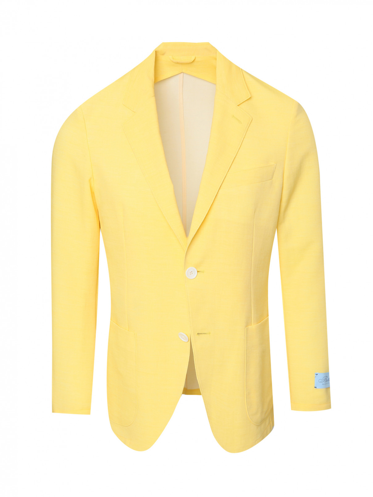 Пиджак из хлопка с накладными карманами Belvest  –  Общий вид  – Цвет:  Желтый
