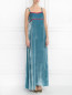 Платье из шелкового бархата с контрастной отделкой Alberta Ferretti  –  МодельВерхНиз