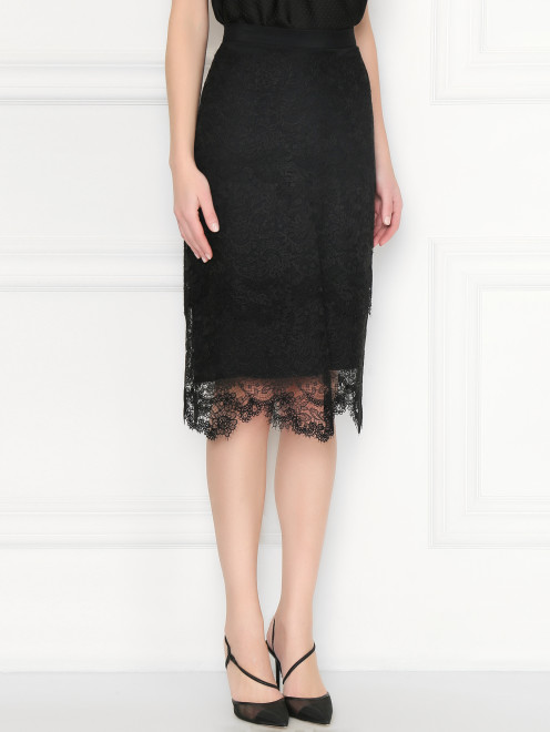 Юбка кружевная из шелка и хлопка Ermanno Scervino - МодельВерхНиз
