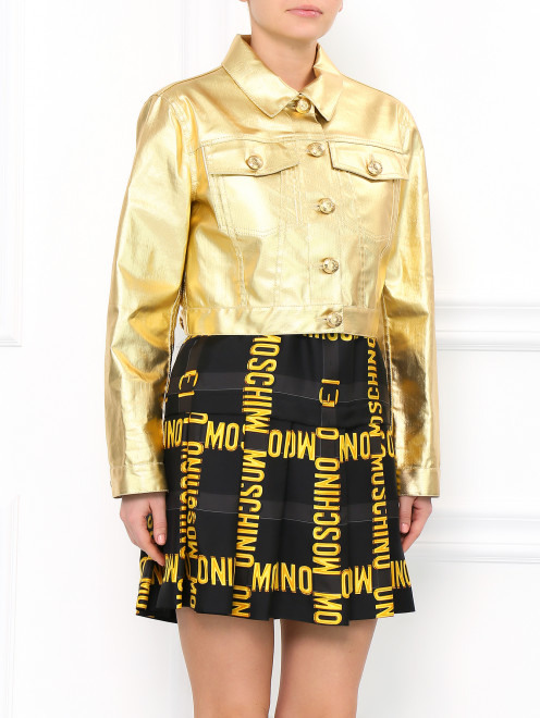 Укороченная куртка с золотой фурнитурой  Moschino - Модель Верх-Низ