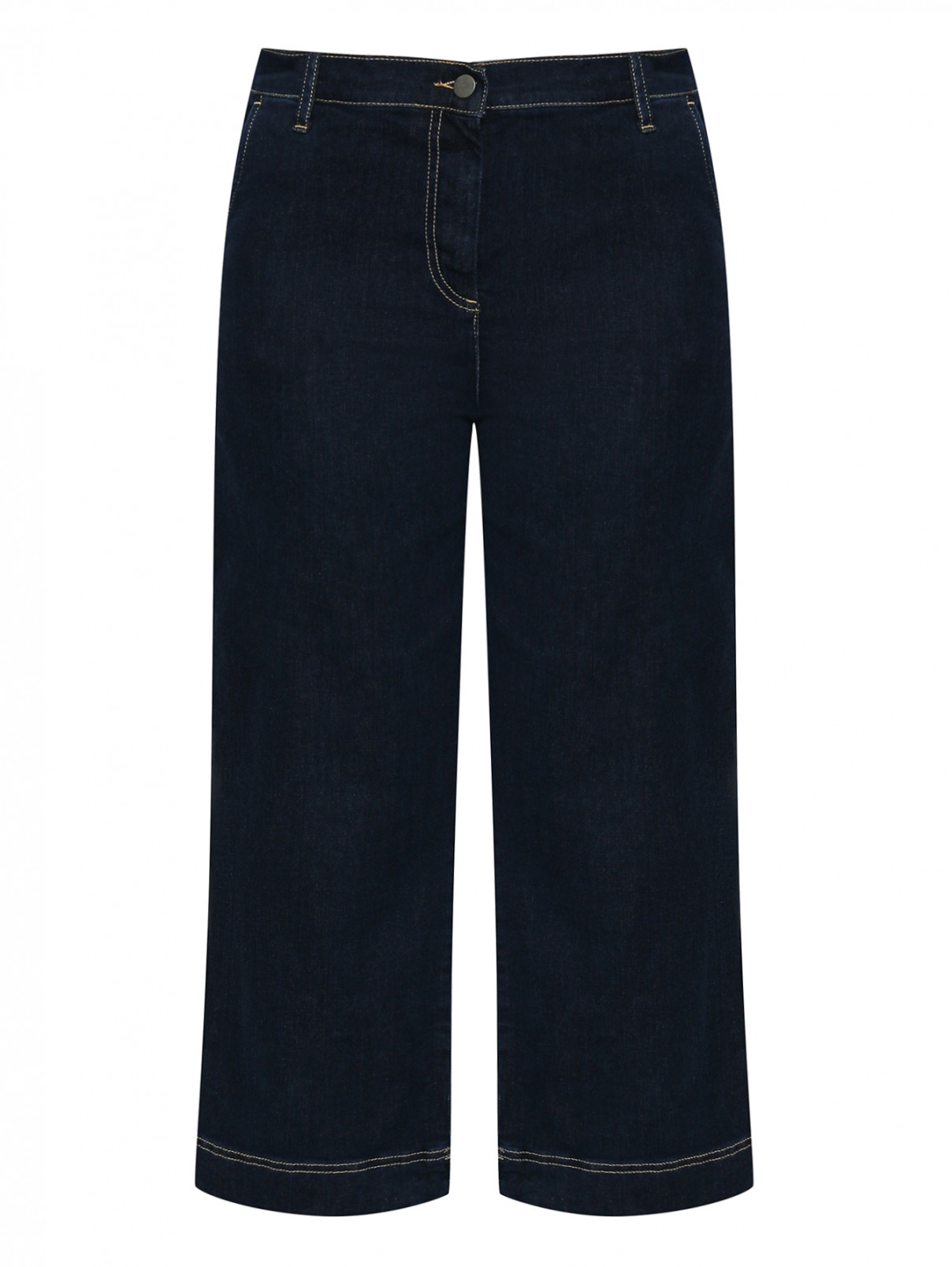 Укороченные джинсы из смешанного хлопка Persona by Marina Rinaldi  –  Общий вид  – Цвет:  Синий