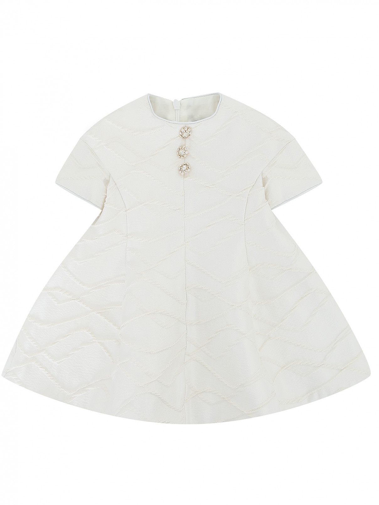 Платье с контрастными пуговицами MiMiSol  –  Общий вид  – Цвет:  Белый