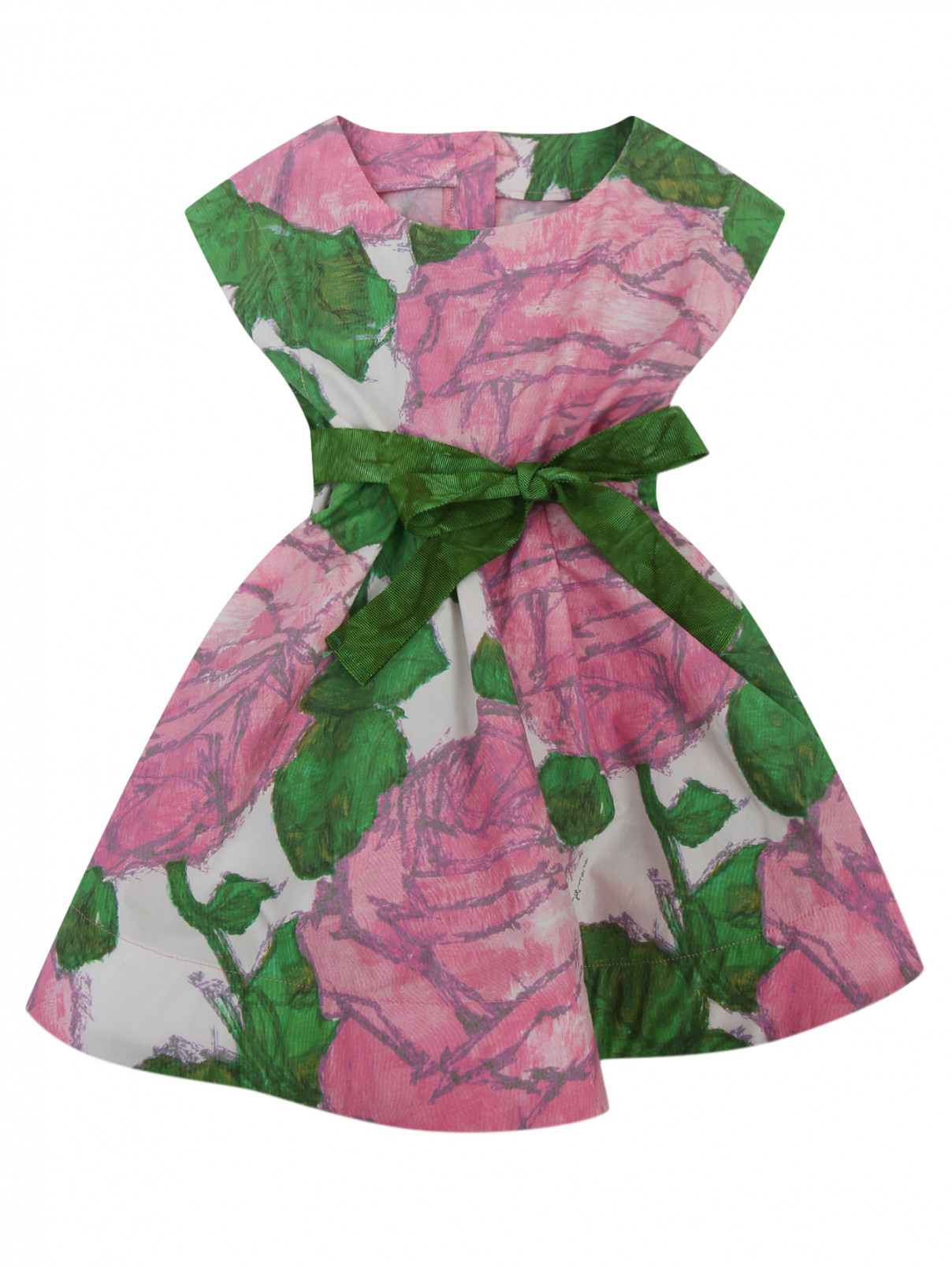 Платье из хлопка с цветочным узором MiMiSol  –  Общий вид  – Цвет:  Розовый