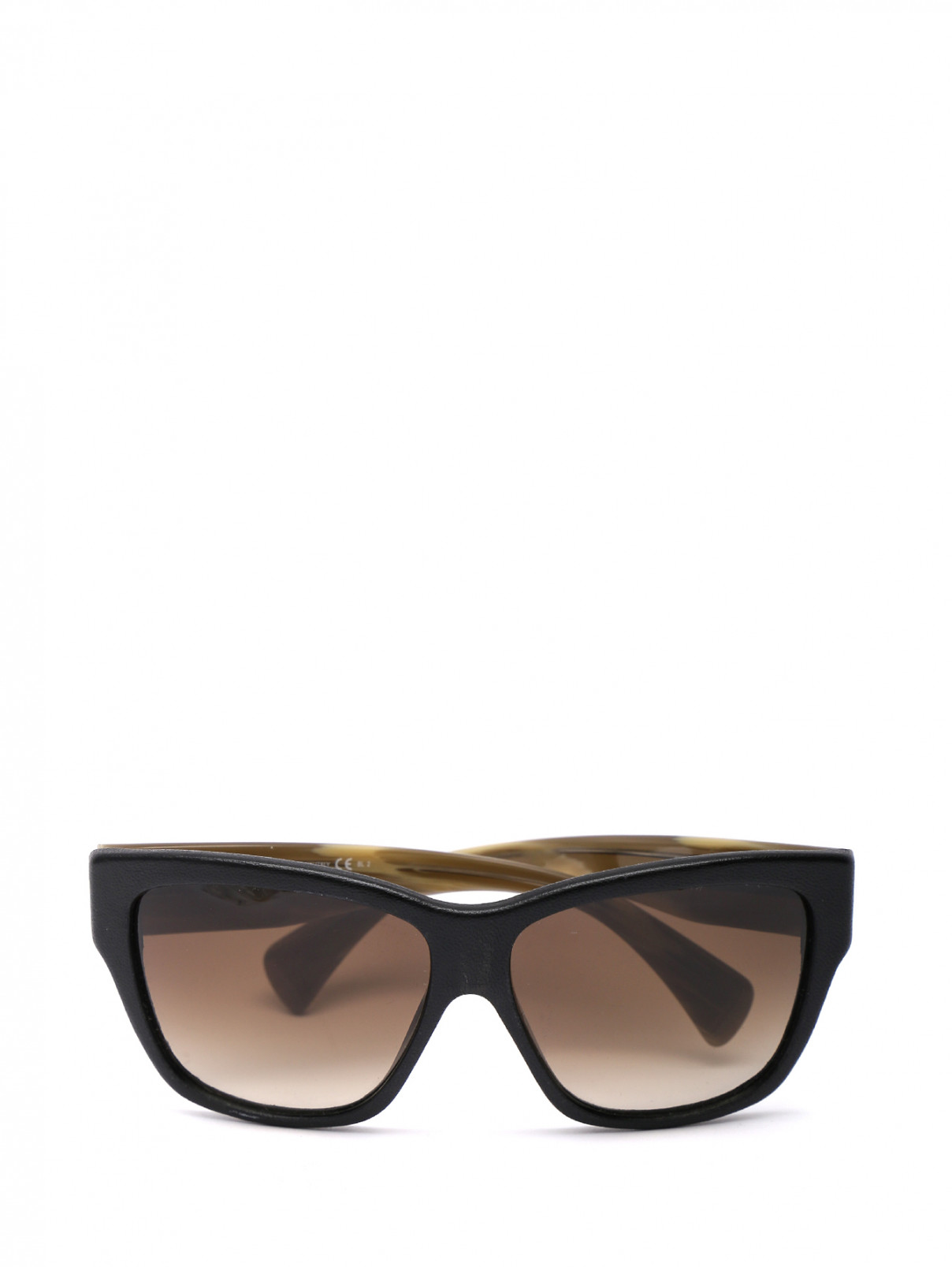 Очки солнцезащитные в пластиковой оправе MC Alexander McQueen  –  Общий вид  – Цвет:  Черный