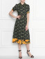 Платье из вискозы, с цветочным узором N21  –  МодельОбщийВид