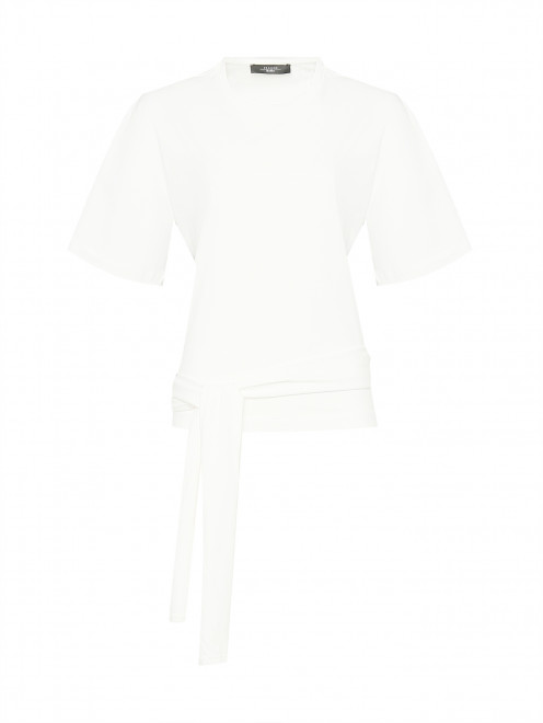 Футболка из хлопка с драпировкой Weekend Max Mara - Общий вид