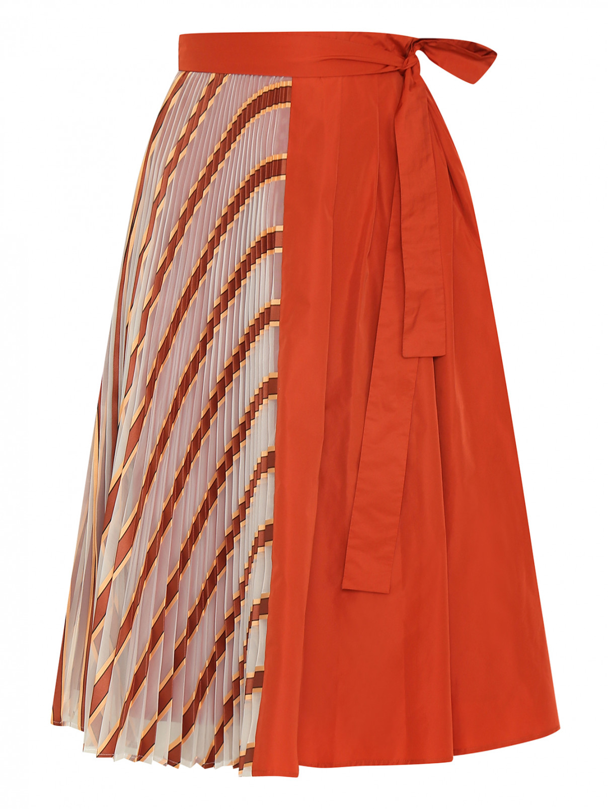 Юбка с плиссировкой Max&Co  –  Общий вид  – Цвет:  Оранжевый