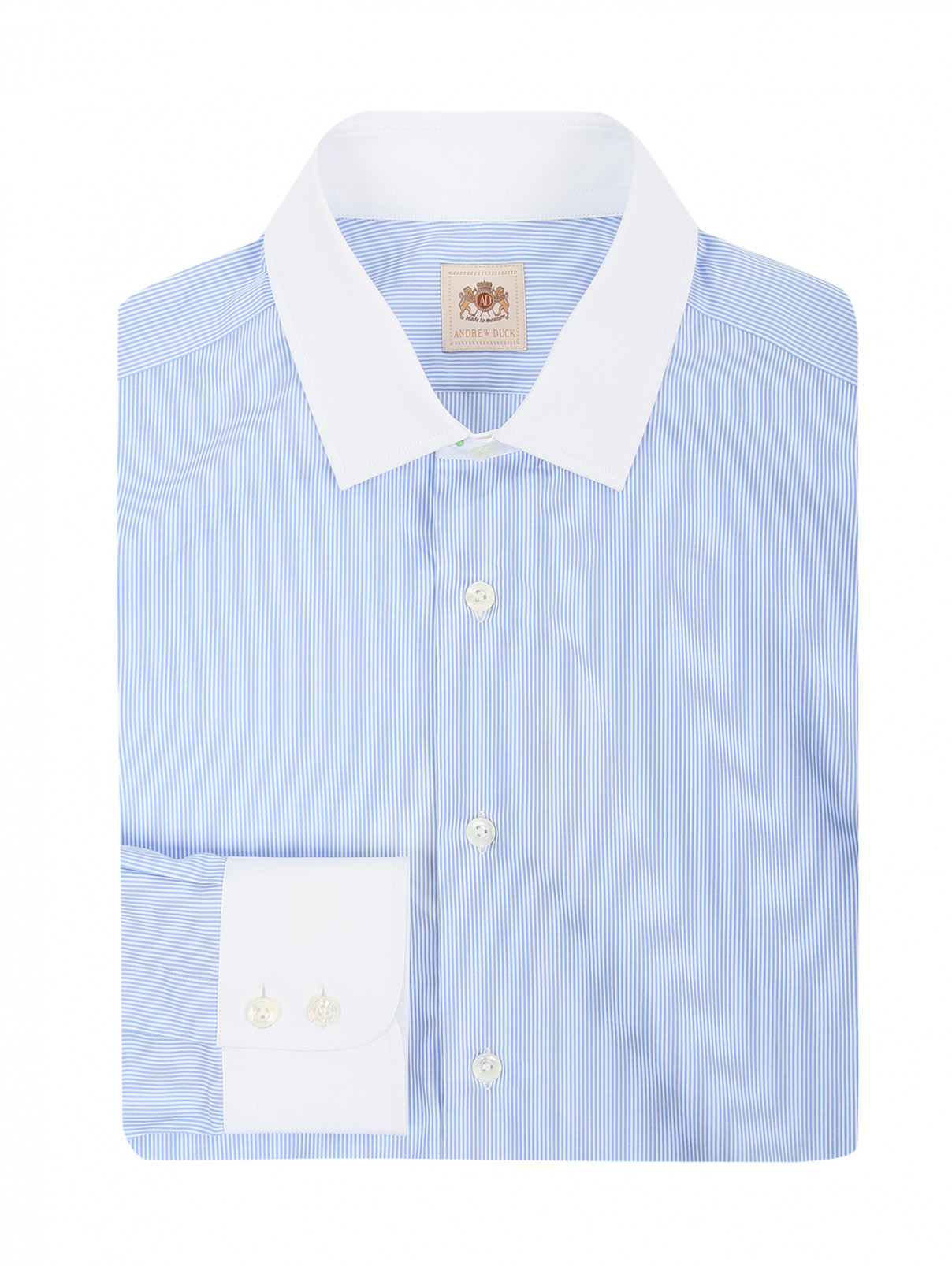 Рубашка из хлопка с узором "полоска" Andrew Duck  –  Общий вид  – Цвет:  Синий